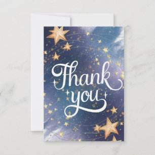 Tarjeta De Agradecimiento Meteorito Celestial Mágicamente Encantado