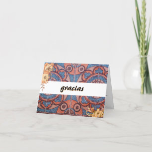 Tarjeta De Agradecimiento mexicano único colorido gracias simple español