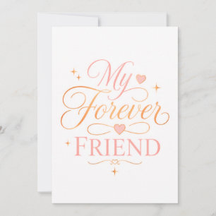 Tarjeta De Agradecimiento Mi amigo para siempre elegante rosa dorado cita