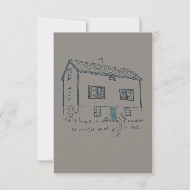 Tarjeta De Agradecimiento Mi casa favorita está aquí (Anverso)