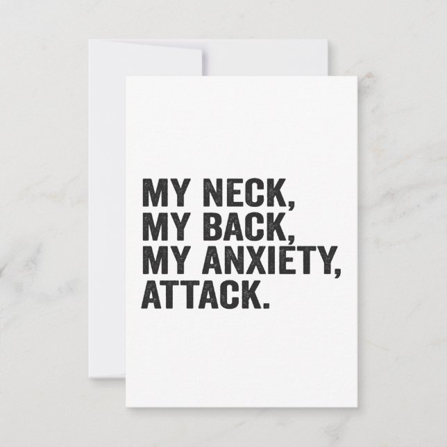 Tarjeta De Agradecimiento Mi Cuello Mi Espalda Mi Ataque De Ansiedad Diverti (Anverso)