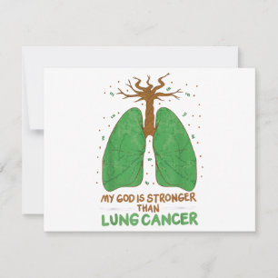 Tarjeta De Agradecimiento Mi Dios Es Más Fuerte Que El Cáncer De Pulmón
