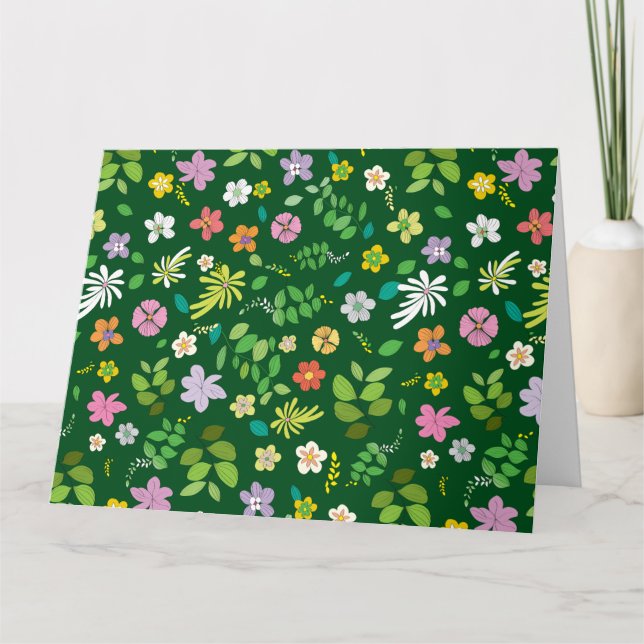 Tarjeta De Agradecimiento Mi diseño de flores 4 (Anverso)