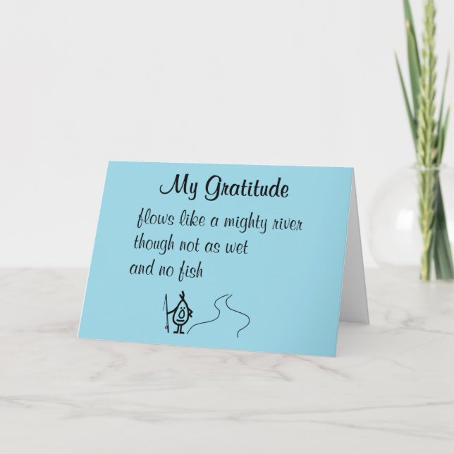Tarjeta De Agradecimiento Mi Gratitud Un Poema Gracioso Gracias (Anverso)