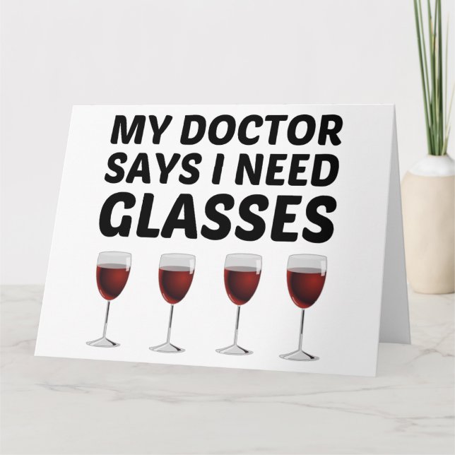 TARJETA DE AGRADECIMIENTO MI MÉDICA DICE QUE NECESITO GAFAS (Anverso)