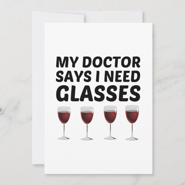 TARJETA DE AGRADECIMIENTO MI MÉDICA DICE QUE NECESITO GAFAS (Anverso)