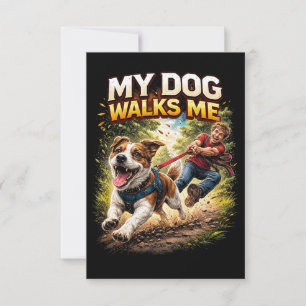 Tarjeta De Agradecimiento Mi perro me pasea