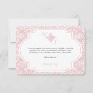 Tarjeta De Agradecimiento Mi primer rosa de la comunión le agradece cardar