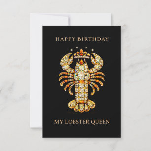 Tarjeta De Agradecimiento Mi Reina Langosta Adornada Cumpleaños divertido