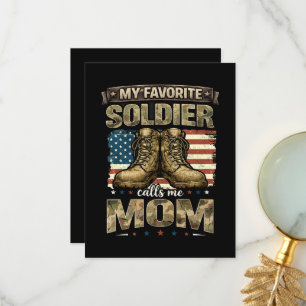 Tarjeta De Agradecimiento Mi soldado favorito me llama mamá