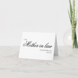 Tarjeta De Agradecimiento Mi Suegra el Día de Mi Boda Letra Elegante
