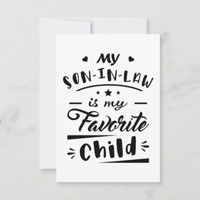 Tarjeta De Agradecimiento Mi yerno es mi hijo favorito (Anverso)