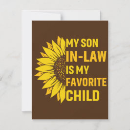 Tarjeta De Agradecimiento Mi yerno es mi hijo favorito