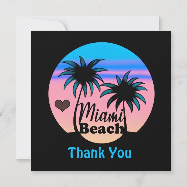 Tarjeta De Agradecimiento Miami Beach (Anverso)