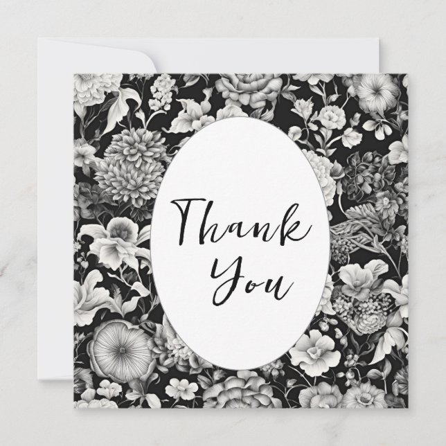 Tarjeta De Agradecimiento Midnight Bloom: Un Floral Oscuro (Anverso)