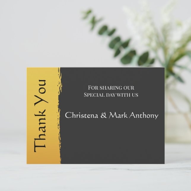 Tarjeta de agradecimiento Midnight Gold (Anverso de pie)