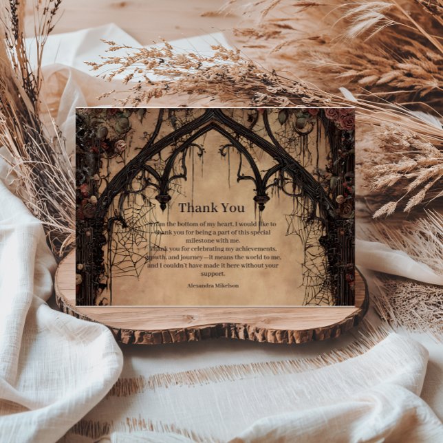 Tarjeta De Agradecimiento Midnight Gothic Cathedral Birthday (Subido por el creador)