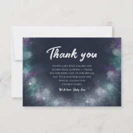 Tarjeta De Agradecimiento Midnight Navy Winter Pine Baby Shower Thank You