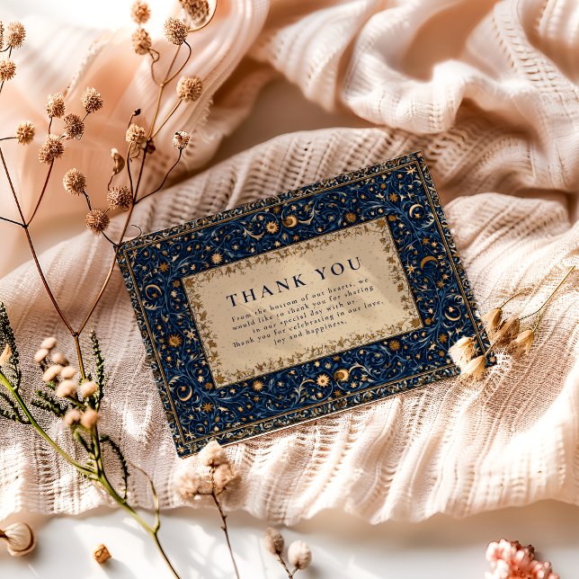 Tarjeta De Agradecimiento Midnight Stars Celestial Wedding (Subido por el creador)