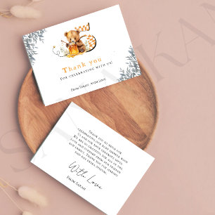 Tarjeta De Agradecimiento Miel de oso mínimo rústico 5 cumpleaños gracias