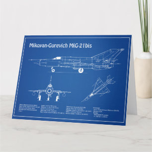 Tarjeta De Agradecimiento MiG-21 bis - Planes de diseño de líneas aéreas AD