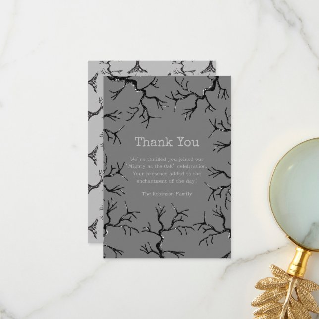 Tarjeta De Agradecimiento Mighty as the Oak Spooky Adultos Cumpleaños (Anverso/Reverso In Situ)