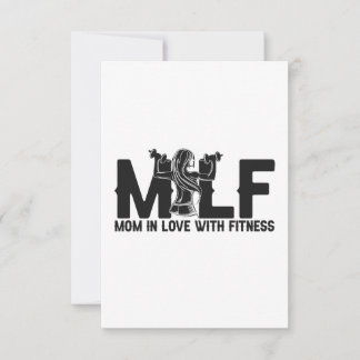 Tarjeta De Agradecimiento Milf Mom enamorada de Fitness y divertida madre de
