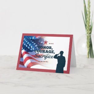 Tarjeta de agradecimiento militar a los veteranos