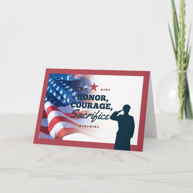Tarjeta de agradecimiento militar a los veteranos (Anverso)