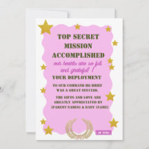 Tarjeta de agradecimiento militar - Chica Top Secr