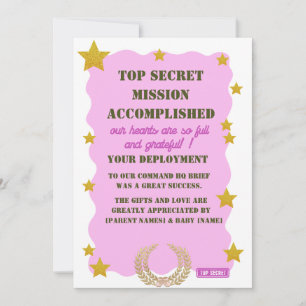 Tarjeta de agradecimiento militar - Chica Top Secr