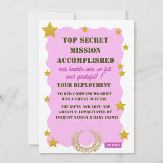 Tarjeta de agradecimiento militar - Chica Top Secr