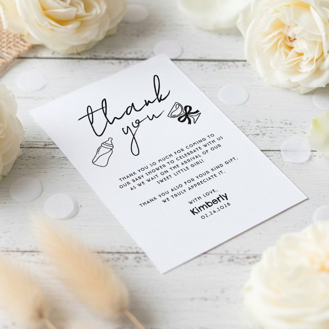 Tarjeta De Agradecimiento Milk Bottle Champagne Baby Shower Thank You (Baby Milk Bottle Champagne Cute Fun Baby Shower Thank You Card)