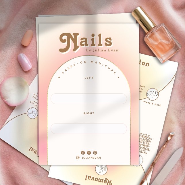Tarjeta De Agradecimiento Milky Soft Pink Ombre Press On Nail Display Card (Milky Soft Pink Ombre Press On Nail Display Card)
