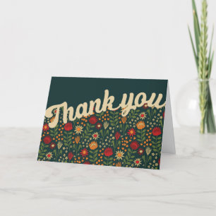 Tarjeta De Agradecimiento Millefleur de impresión de bloques florales con es