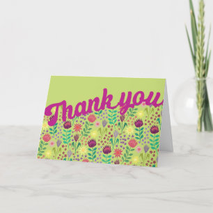 Tarjeta De Agradecimiento Millefleur de impresión de bloques florales con es