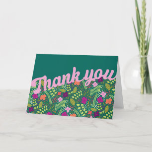 Tarjeta De Agradecimiento Millefleur Estilized Flowers Jewon Tones