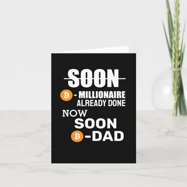 Tarjeta De Agradecimiento Millionaire-Bitcoin hecho, ahora seré papá (Anverso)