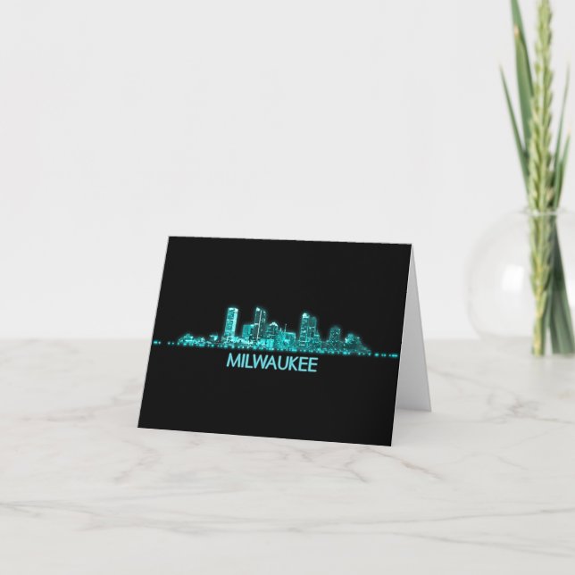 Tarjeta De Agradecimiento Milwaukee Skyline (Anverso)