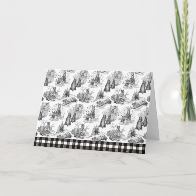 Tarjeta De Agradecimiento MINI SCHNAUZER Terrier Black Toile (Anverso)