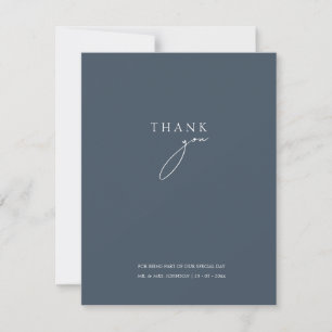 Tarjeta De Agradecimiento Mínima Opulencia de Azul Real Escritura de Fotos d