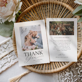 Tarjeta De Agradecimiento Minimal Black & White Thank You Wedding