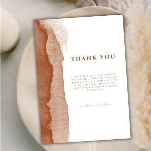 Tarjeta De Agradecimiento Minimal Boho Terracotta Ombre Desierto Baby Shower