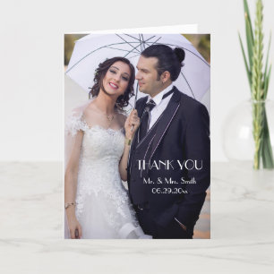 Tarjeta De Agradecimiento Minimal Deco Foto Gracias Boda
