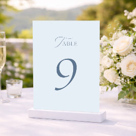 Tarjeta De Agradecimiento Minimal Dusty Blue Wedding Table Numbers 1–19