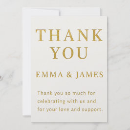 Tarjeta De Agradecimiento Minimal Elegant Wedding Thank You Card