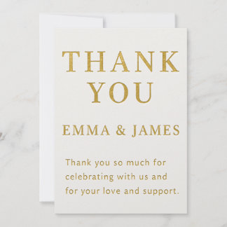 Tarjeta De Agradecimiento Minimal Elegant Wedding Thank You Card