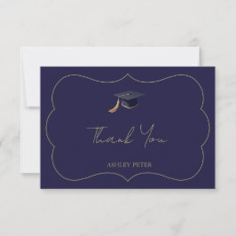 Tarjeta De Agradecimiento Minimal Graduation Thank You Card with Name
