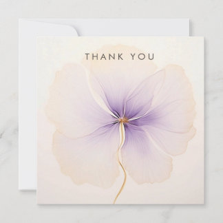 Tarjeta De Agradecimiento Minimal Lavender Watercolor Flower
