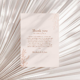 Tarjeta De Agradecimiento Minimal Terracotta Botanical Thank You Card